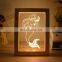 Love Heart Creative 3D LED Acrylic Photo Frame Table Lamp Light Warm Light USB Photo Frame Lamp Bedside Night Light