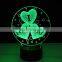 3D I Love You Heart Night Light 7 Color Changing Illusion Lamp