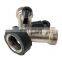 Nickel plated 2 Way Solid Ball Valve Hose Splitter with Rubberized Comfort Grip