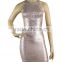 2015 New 4 colors High Quality New HL Sleeveless Gold Blue Black Orange Light Silver Bandage Dress Celebrity Evening Sey Dress