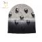 Skull printed cashmere wool knit beanie hat for women