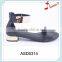 Fancy design new model woman low heel ankle sandals 2016 with back zipper