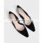 Elegant fancy unique design two tone patent glitter ankle wrap square toe flat ladies sandals shoes