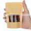 Doypack Brown White Kraft Craft Paper Standing up Pouches Food Packaging Zipper Bags With Window