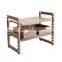 Foldable 2 tier multifunctional expandable adjustable home organization kitchen spice rack plastic storage racks with drawer