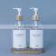 Wholesale liquid soap bottles with Bamboo Pump Soap Tray and water proof labels Bathroom Soap Dispenser Set