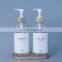 Wholesale liquid soap bottles with Bamboo Pump Soap Tray and water proof labels Bathroom Soap Dispenser Set