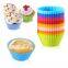 Food Grade free Bpa baking Tools Silicone Multi colors 12pcs Muffin Cup Cake Moulds