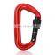 JRSGS Custom Small 12KN/5KN Safety Snap Hook Clip logo Screw Locking Aluminum Alloy Carabiner