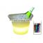 Fashionable Bar Accessories Rechargeable Light Up Beer Cooler Plastic Wine Ice Bucket Tongs Double-layer Hotel Bar Wine Bucket