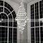 Contemporary long staircase hotel pendant light luxury led large rings spiral crystal chandelier