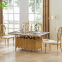 Modern Luxury stainless steel frame clear glass dining table set dining room furniture