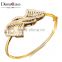 Luxury Jewelry Platinum Gold Plated CZ Fashion Ribbon Shape Ladies Love Bangle