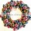 Ooutdoor Christmas Ball Wreath/Christmas Decoration Wall Plastic Wreath with snowflake And Colorful Balls