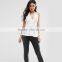 Sexy white colour lady blouse designs v neck fashion girls party wear tops