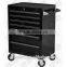 five drawers strong metal tool cabinet with wheel and tools