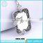 Wholesale Square Zinc Alloy Rhinestone Dog Tag Necklace for Mother's Day