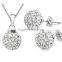 Fashion Silver Plated Austrian Crystal Pendant Necklace Jewelry Set Fq-J21