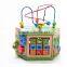 6 sides different kid goge 7 in 1 activity cube educational toys plastic shapes accessories solid wood cube wooden activity cube