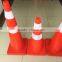 Red flexible reflective plactic cone road pvc safety cone