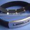 sports team black silicone bracelet wristband with mental