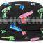Custom bucket hats bulk grey bucket hat with green finger pattern print
