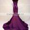 Real sample draped bodice long trail mother of bride dress