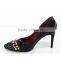 Fashion Metal Rivet Women Ladies High Heel Shoes black Stiletto Shoes