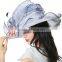 White and Black women's church wedding derby hat floral fascinator wide brim organza hats