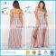2016 Elegant Women Evening Party Cap Sleeve Length Side Sexy Dress