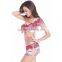 Women's Falbala Bikini Lady Push-up Padded Bra Bathing Suit Swimwear