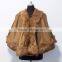 Top quality cashmere cape with rabbit fur trim