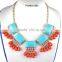 2015 Latest Design Elegant Layered Colorful Bead Women Costume Necklace