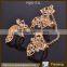 2016 Latest design fashion gold plated rhinestone fringe two finger ring