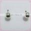 Antique Silver Plating Small Rose and Disco Ball Stud Earrings Set