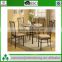Dining room furniture metal frame table and chair MDF top 1+4