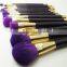 Beauty Needs Purple Makeup Brush Set 15 pieces Custom Logo Goat Hair Cosmetic Brushes