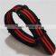 Black Orange Stripe Black Hardware Custom Nylon Watch Strap