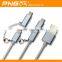 PNGXE fast charge usb extension double sided micro usb data cable for samsung and for iphone 2in1 mobile phone charger cable