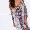 Plus size boho style new design woman loose casual print kaftan dress