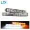 Promotion!white and yellow color led car turn signal drl light