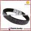 2016 new fashion style leather wrap crystal bracelet for gift in hot sale