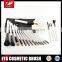 Eya cosmetic brush set,made of white wooden handle and black aluminum ferrule