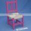 Colorful kids wood chair with back&grass met