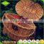 China Custom Handmade Removable Pink New Wicker Rattan Bicycle Basket With Lid