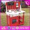 New design children play kitchen set boys wooden pretend kitchen set W10C291