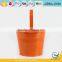 Garden galvanized and iron powder coating orange patio planters metal hanging pots for plants