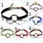 couple love style handcuffs charm bracelets diy suede leather woven handcuffs bracelets for promotional products