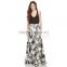 MGOO Latest Design Fashion Maxi Skrits For Women With White Floral Block Print A Line Floor Length 15146A121