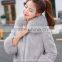 Women Rex Rabbit Fur Coat Hooded Casual Winter Coats and Jackets with Fox Fur Collar